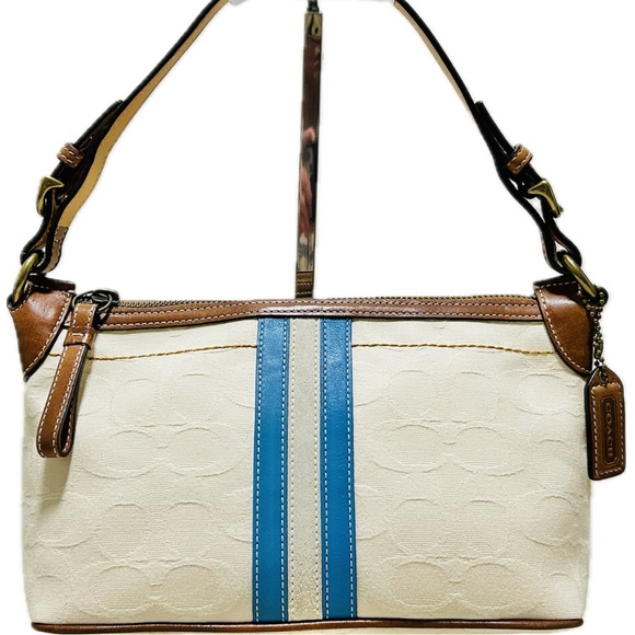 COACH Y2K Signature C Jacquard w/Leather Trim Demi Shoulder Bag - Picture 3 of 12